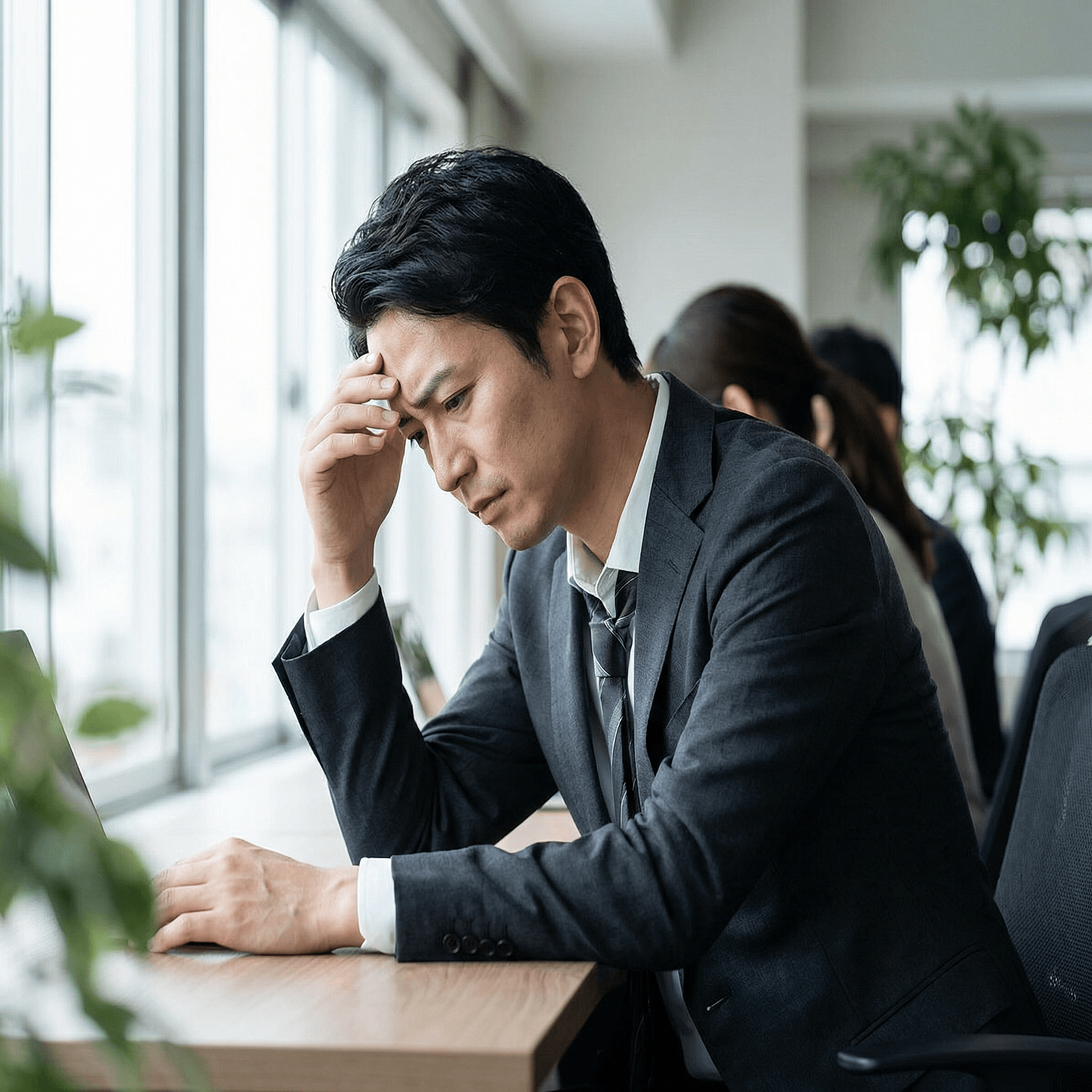 悩んでいる営業マン